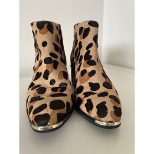 Cole Haan Leopard Calf Hair Booties Women's Size 5B Funky Classic